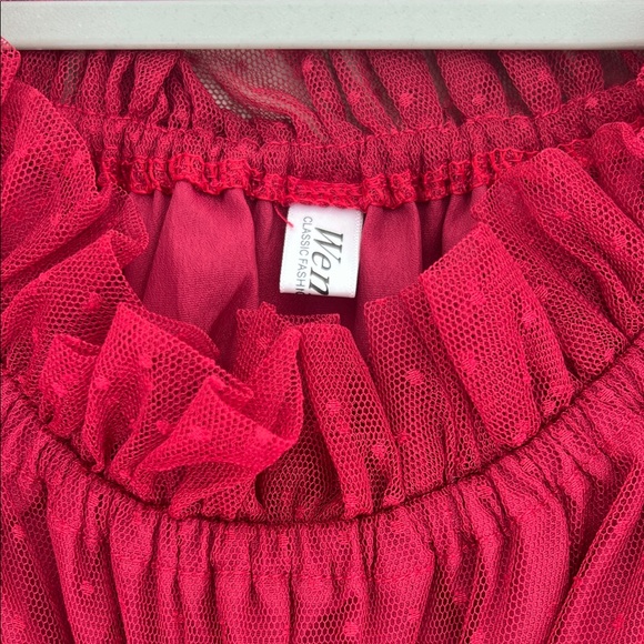 Maternity Red Ruffled Dress - Picture 6 of 6